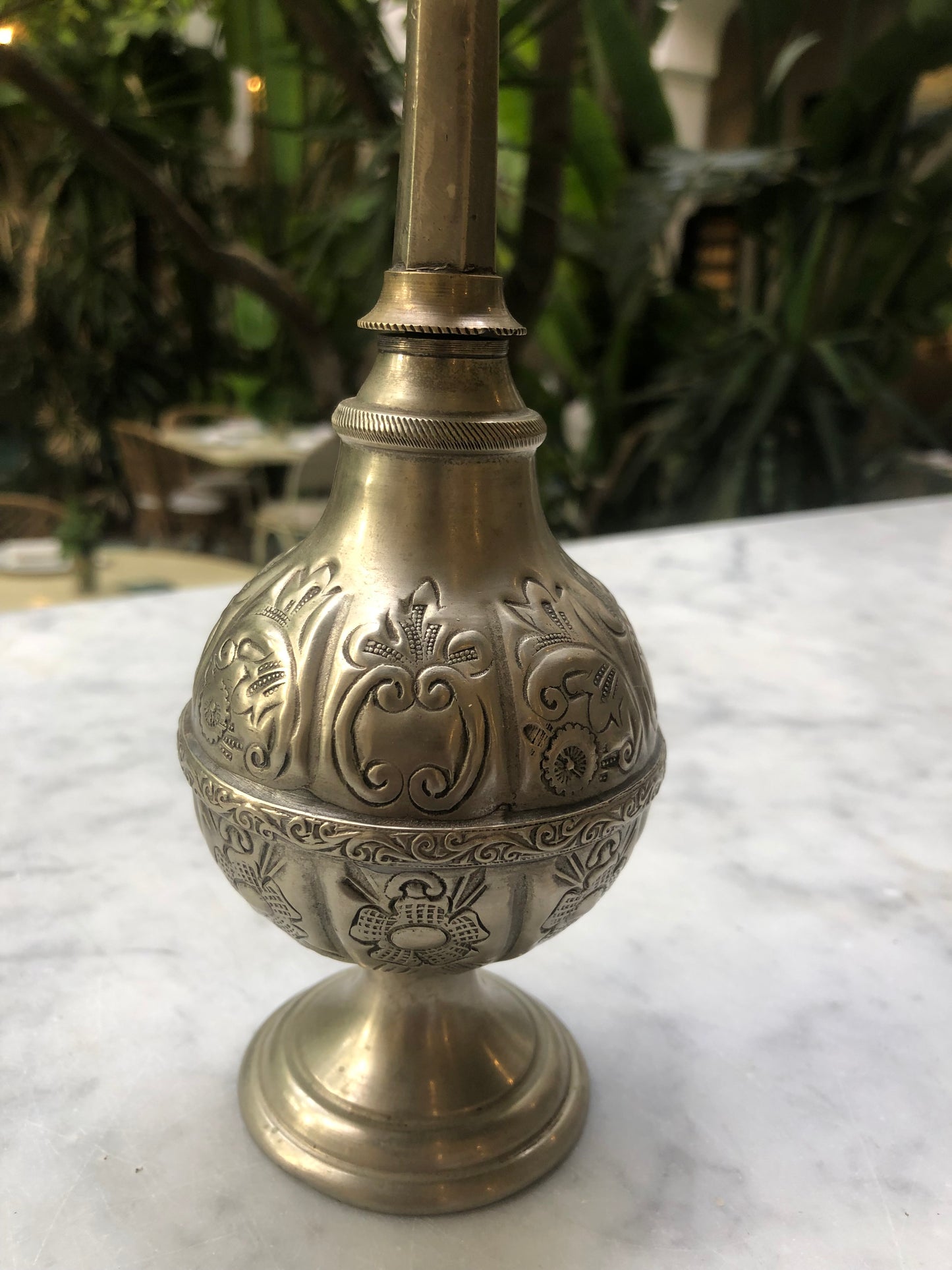 ANTIQUE  MOROCCAN PERFUME BOTTLE,Made in 1945 Pure Metal and Silver