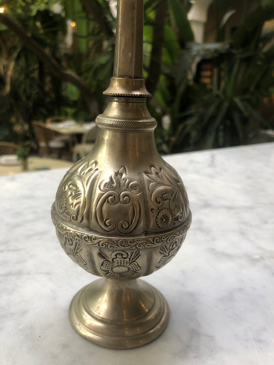 ANTIQUE  MOROCCAN PERFUME BOTTLE,Made in 1945 Pure Metal and Silver